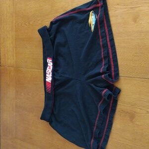 NASCAR Shorts Black with Logo and Red Stitching Size XL Jerry Leigh Apparel